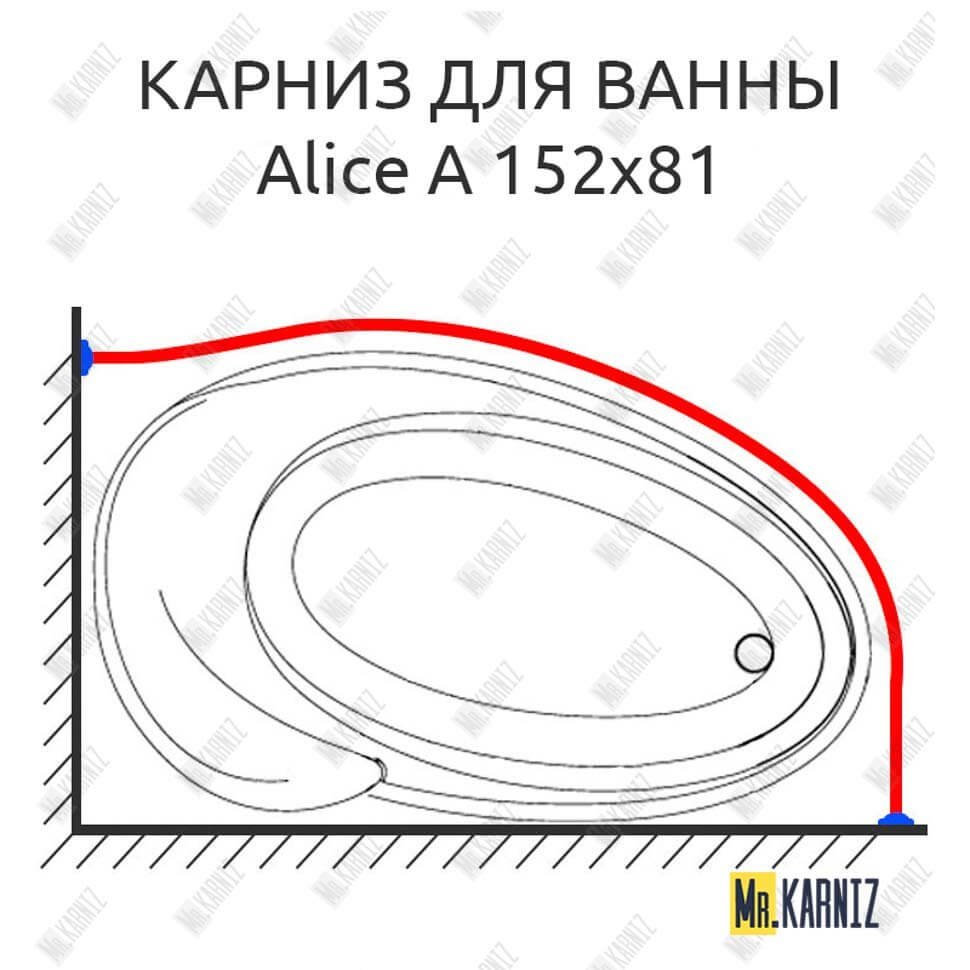 Карниз для ванны Doctor Jet Alice A 152х81 Усиленный 20 мм MrKARNIZ