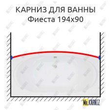 Карниз для ванны Bas Фиеста Передний борт 194х90 Усиленный 25 мм MrKARNIZ