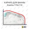 Карниз для ванны Alpen Xcenta 170х110 Усиленный 20 мм MrKARNIZ фото 1