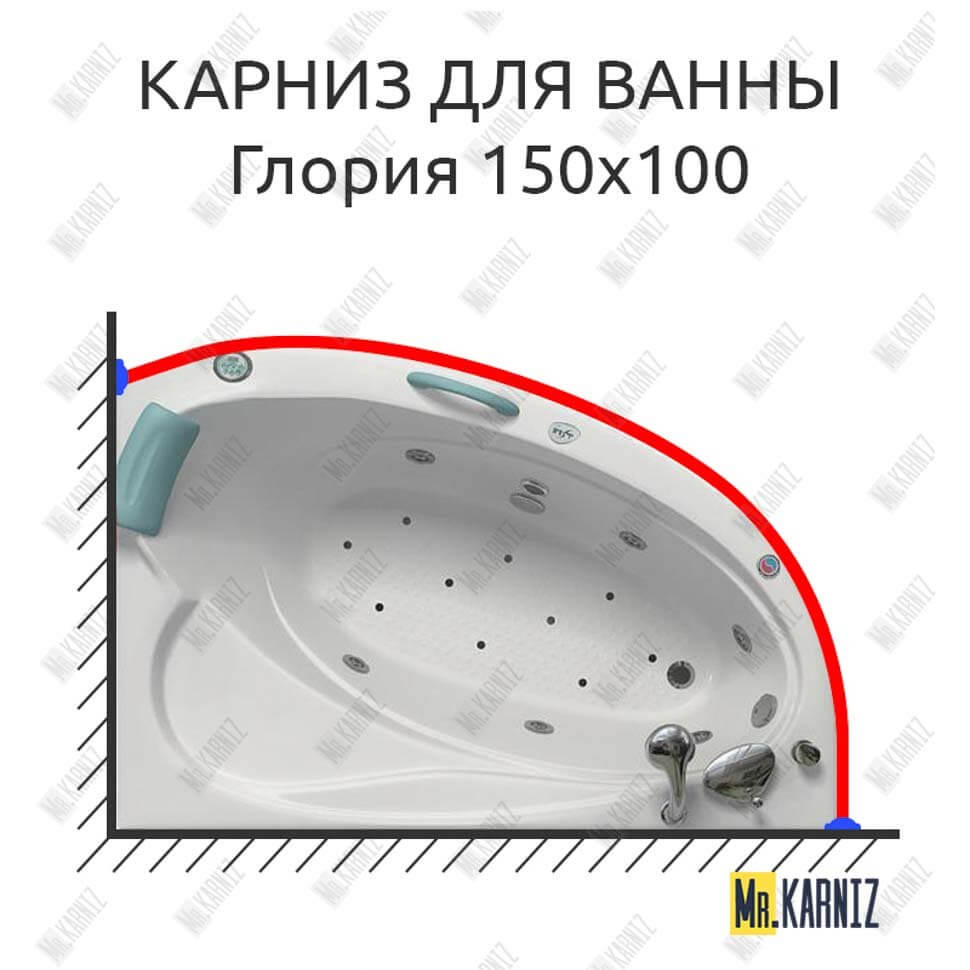Карниз для ванны Bellrado Глория 150х100 (Усиленный 25 мм) MrKARNIZ