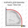 Карниз для ванны Kolpa-San Swan 160х160 Усиленный 20 мм MrKARNIZ фото 1