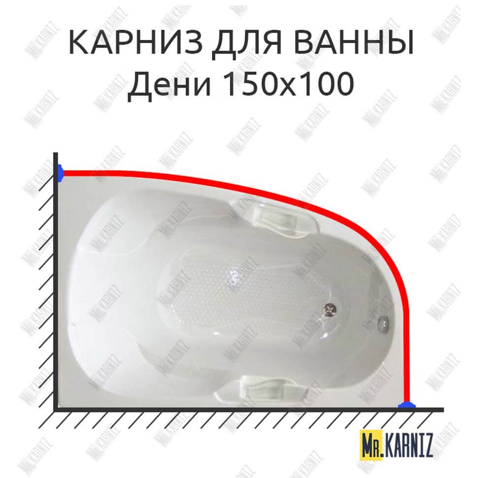 Карниз для ванны Bellrado Дени 150х100 (Усиленный 25 мм) MrKARNIZ