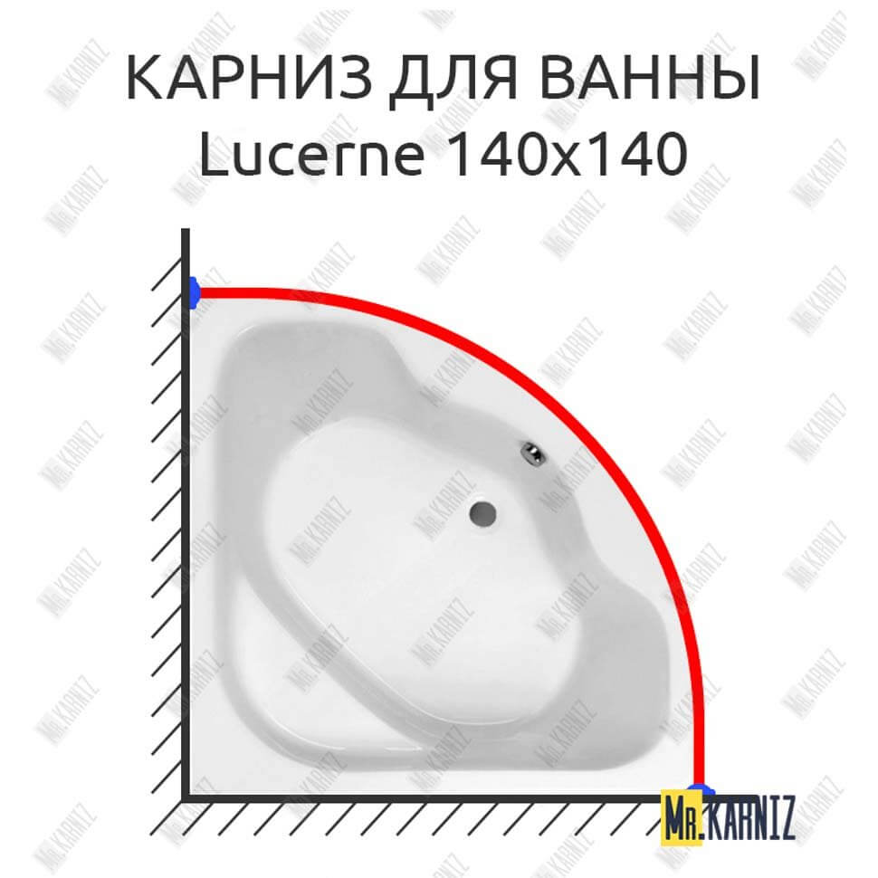 Карниз для ванны Jika Lucerne 140х140 (Усиленный 25 мм) MrKARNIZ