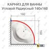 Карниз для ванной Угловой Дуга 160х160 (Усиленный 25 мм) MrKARNIZ фото 1