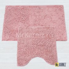 Комплект ковриков для ванной и туалета Люкс розовый