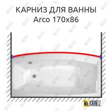 Карниз для ванны Balteco Arco Передний борт 170х86 Усиленный 20 мм MrKARNIZ