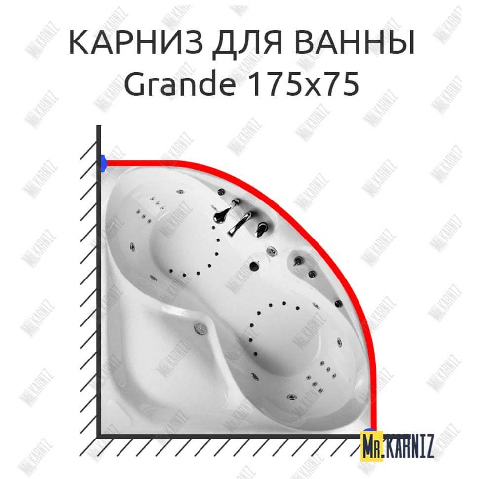 Карниз для ванны Balteco Grande 175х175 Усиленный 20 мм MrKARNIZ Карниз для ванны Balteco Grande 175х175 Усиленный 20 мм MrKARNIZ