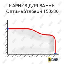Карниз для ванны Sensea Оптима Угловой 150х80 Усиленный 20 мм MrKARNIZ