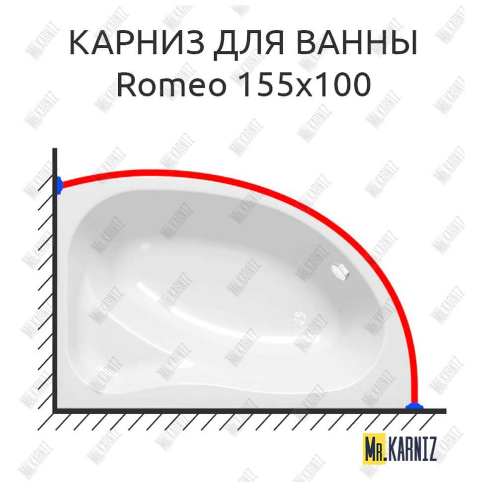 Карниз для ванны Kolpa-san Romeo 155х100 (Усиленный 25 мм) MrKARNIZ