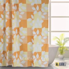 Штора для ванной Floating оранжевая