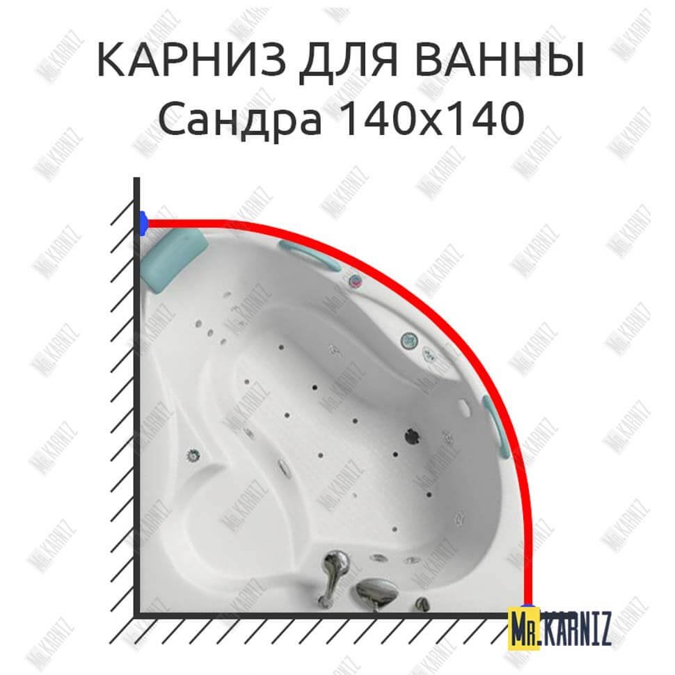 Карниз для ванны Bellrado Сандра 140х140 Усиленный 20 мм MrKARNIZ Карниз для ванны Bellrado Сандра 140х140 Усиленный 20 мм MrKARNIZ
