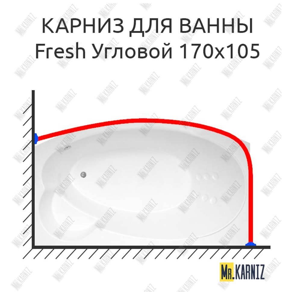 Карниз для ванны GNT FRESH Угловой 170х105 Усиленный 20 мм MrKARNIZ