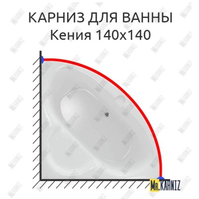 Карниз для ванны Aquatek Кения 140х140 Усиленный 20 мм MrKARNIZ