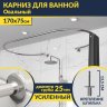 Карниз для ванны Овальный 170x75 с разрывом, крепление шпилька фото 1